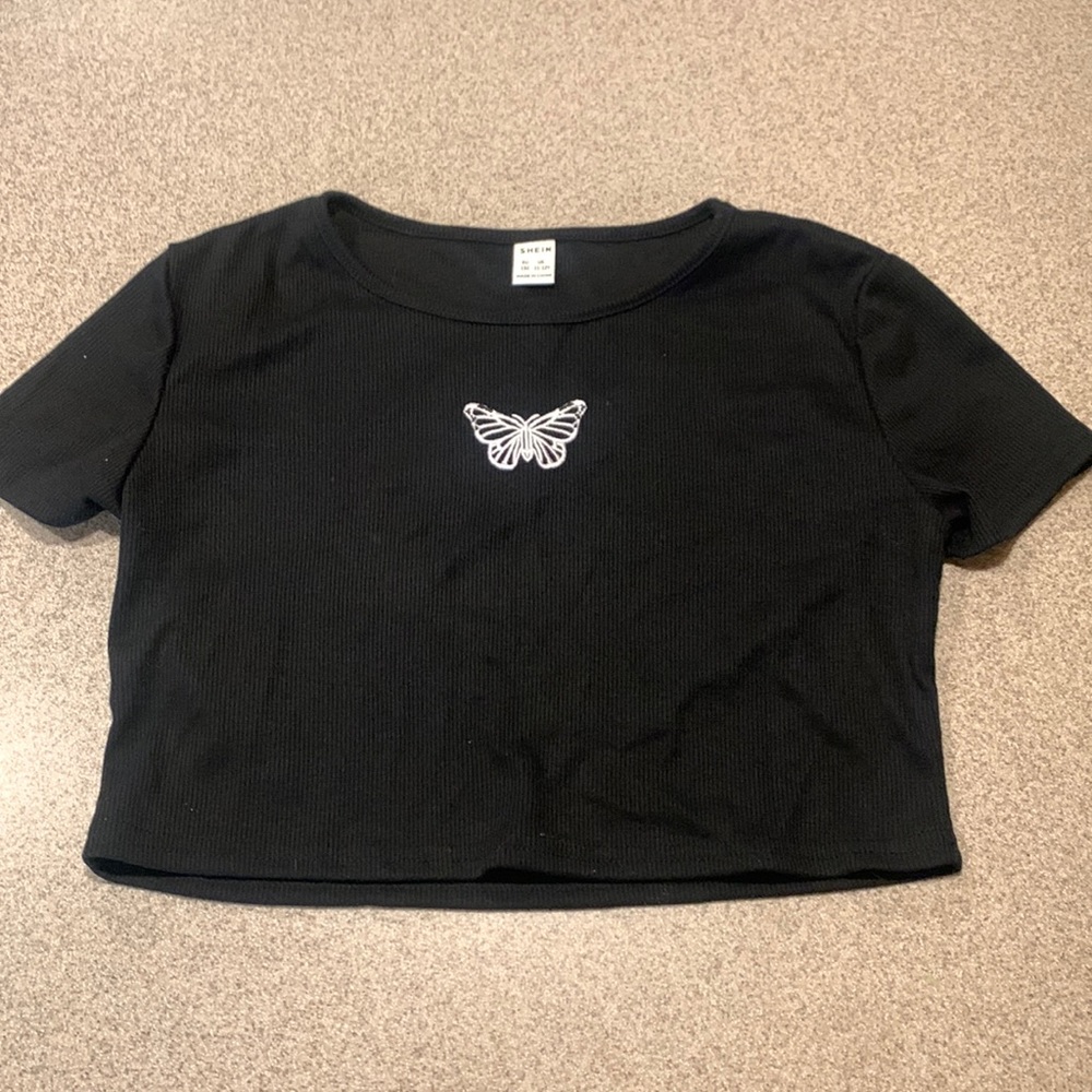 Girls black crop top